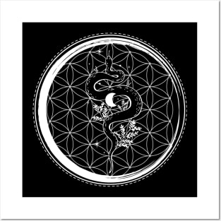 The Snake in The Flower of Life Posters and Art